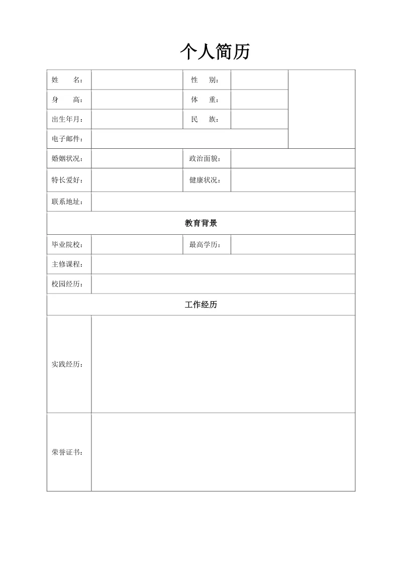 各种简历模板分享，自取↓