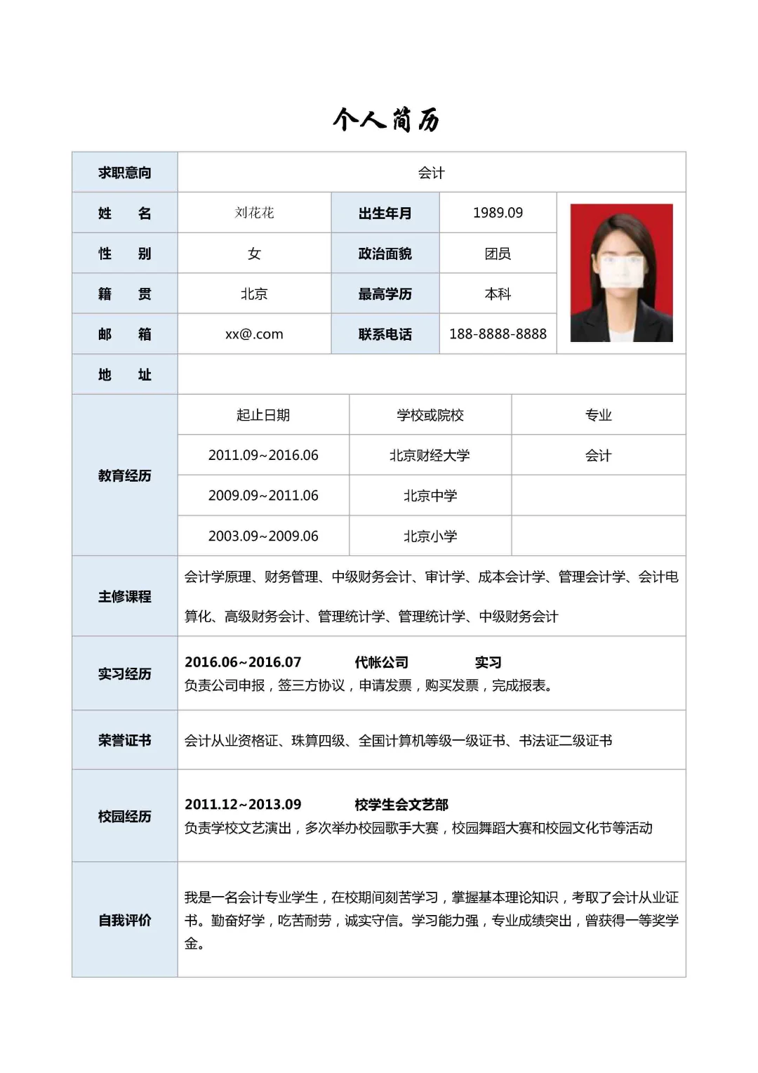 求职者简历