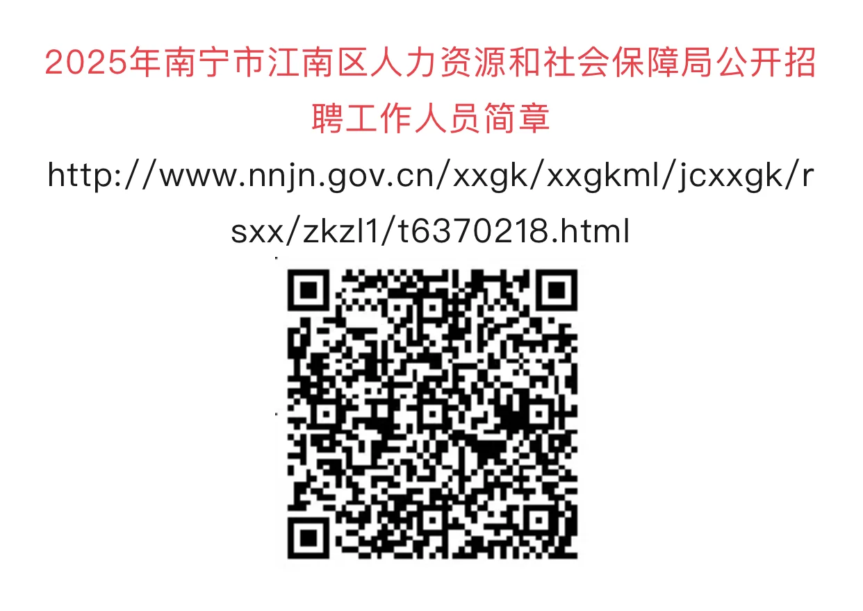 南宁市江南区人力资源和社会保障局招聘啦