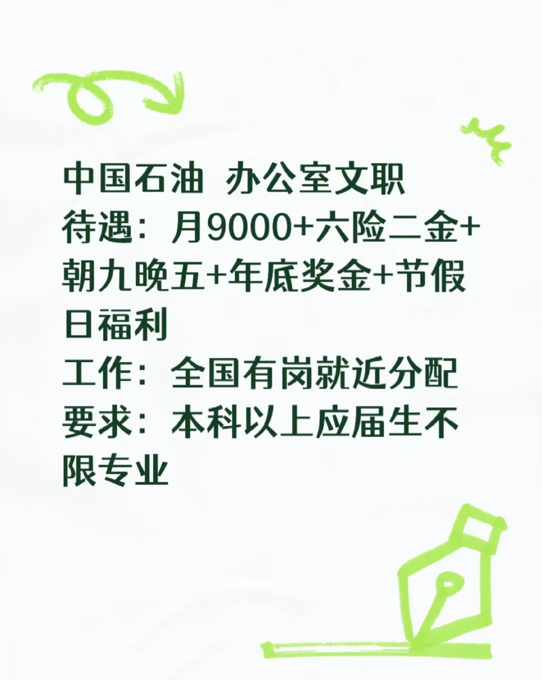?无工作应届生，石油捞人，速投！！