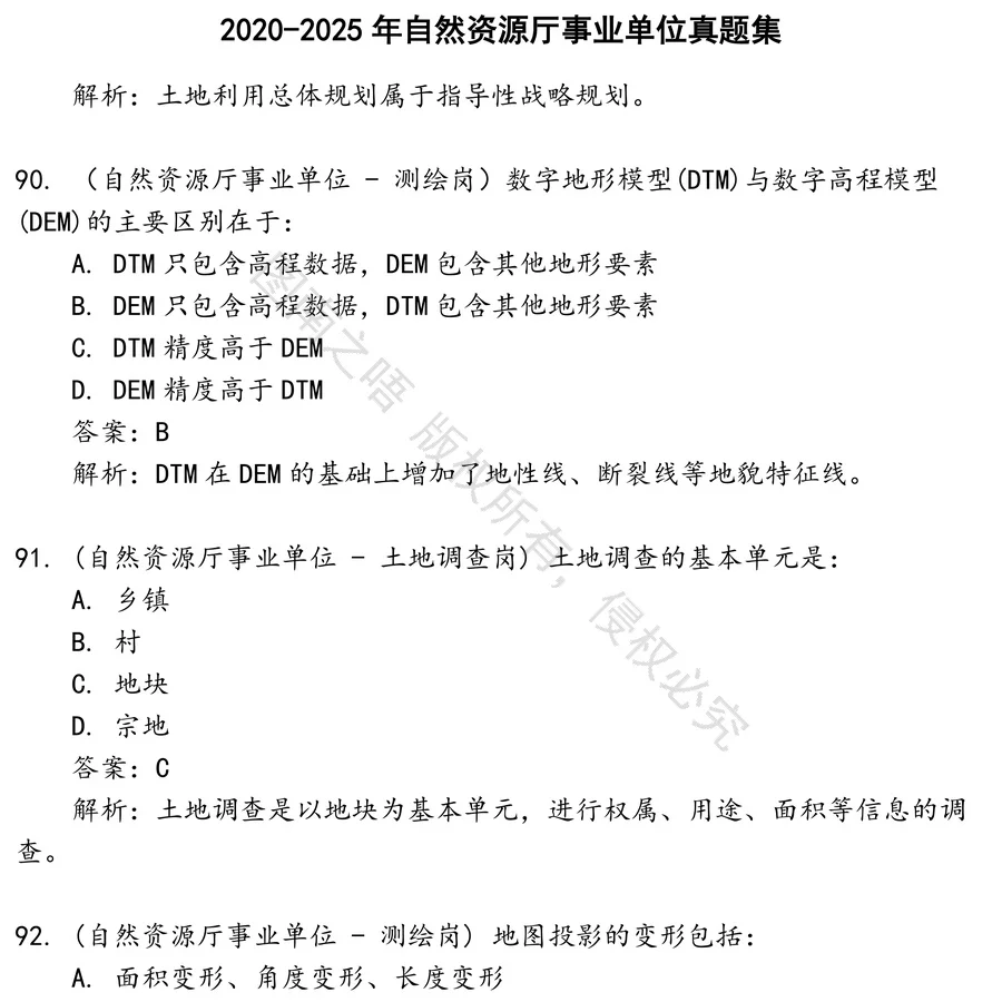自然资源厅事业单位招聘考试资料真题笔试面试