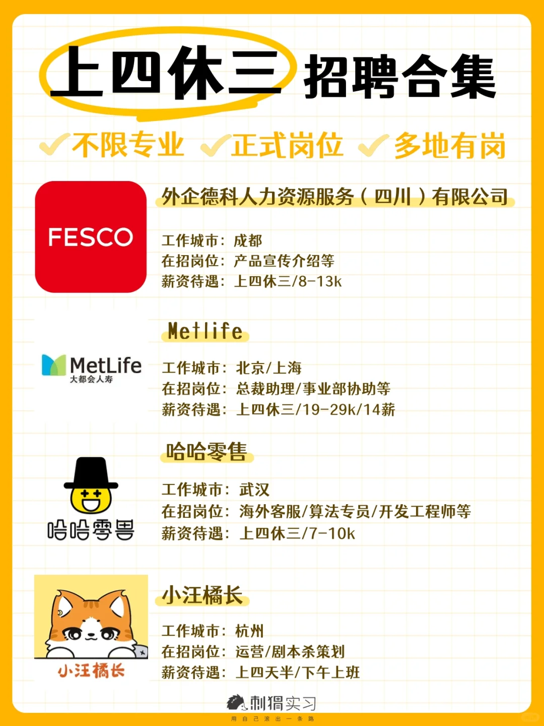 双休算什么❓上四休三合集?多岗位可投!