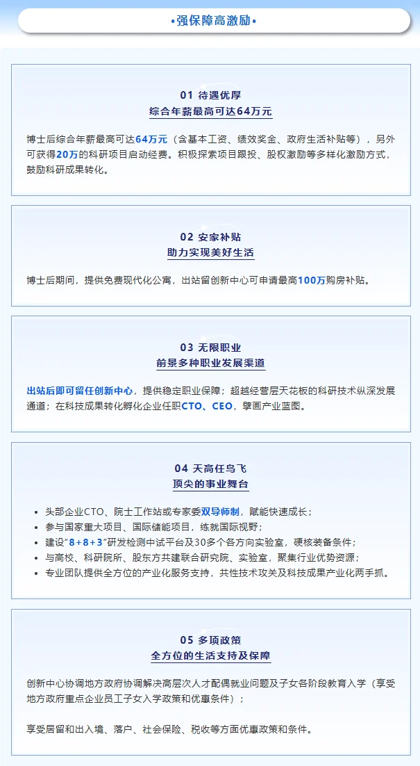 国家新型储能创新中心2025年博士后招聘