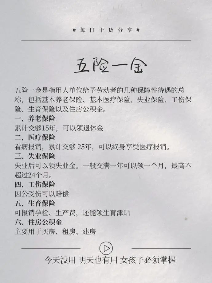 打工族要了解的社保与五险一金
