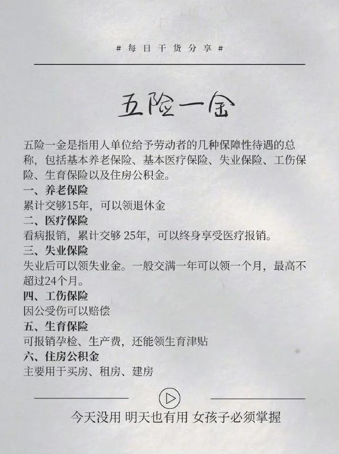 一文搞懂五险一金,职场小白必看❗