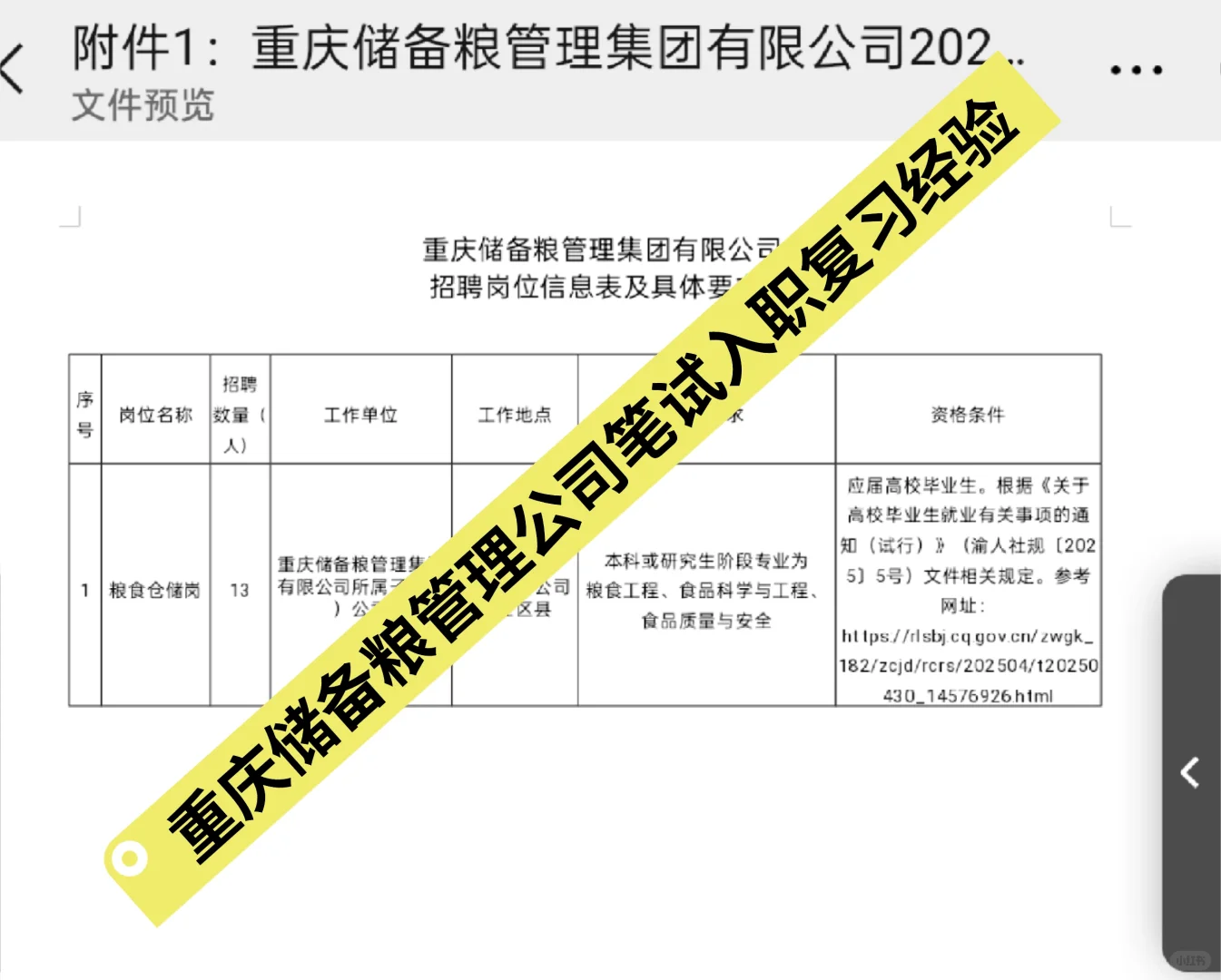 待遇好，重庆储备粮管理集团招聘13人