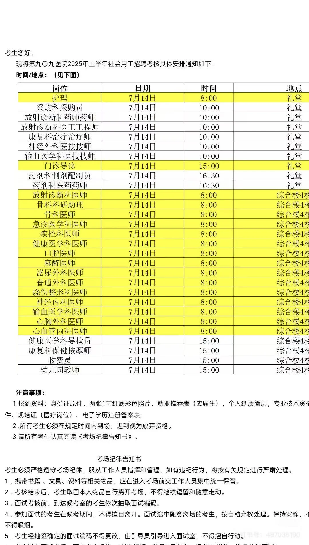 漳州909医院笔试