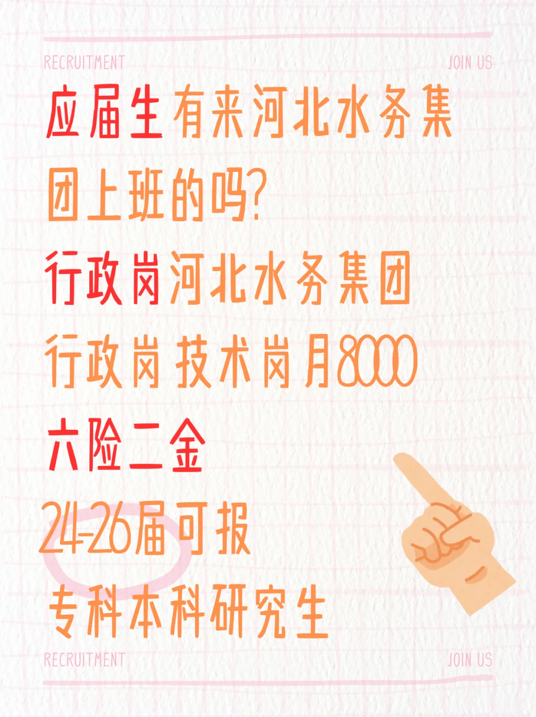 应届生有来河北水务集团上班的吗?