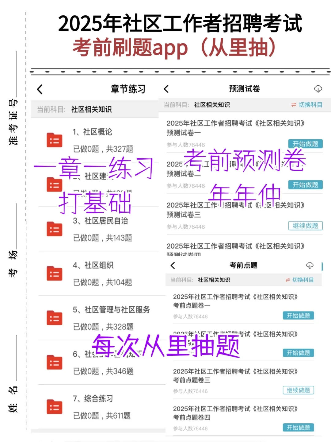 敖汉旗社区工作者，内部卷，考试重复率89%