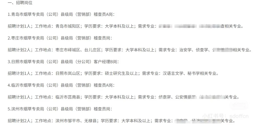 山东烟草专卖局招人了!