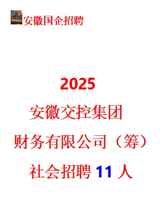 2025安徽交控集团财务有限公司社会招聘11人