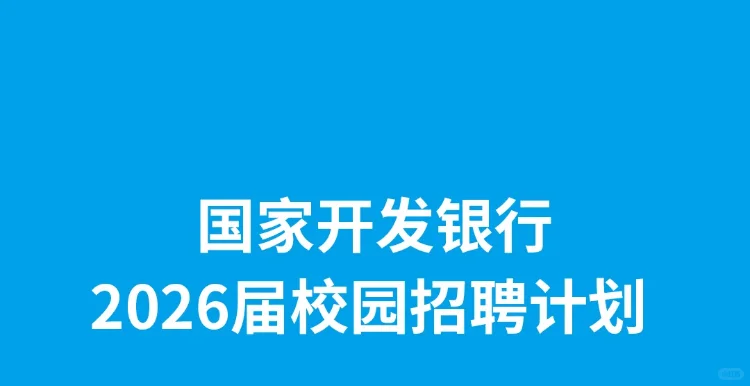 国家开发银行2026届校园招聘公告 单位介绍: