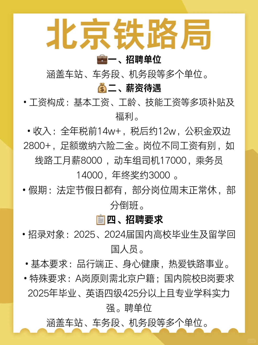 北京铁路局缺人❗❗速投❗速投❗