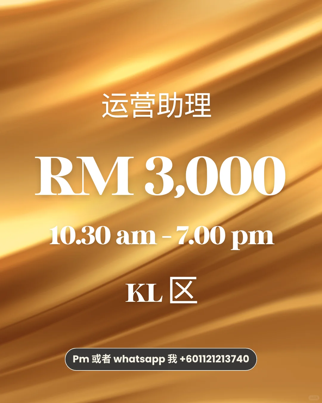 KL TikTok 带货团队 招聘【运营助理】