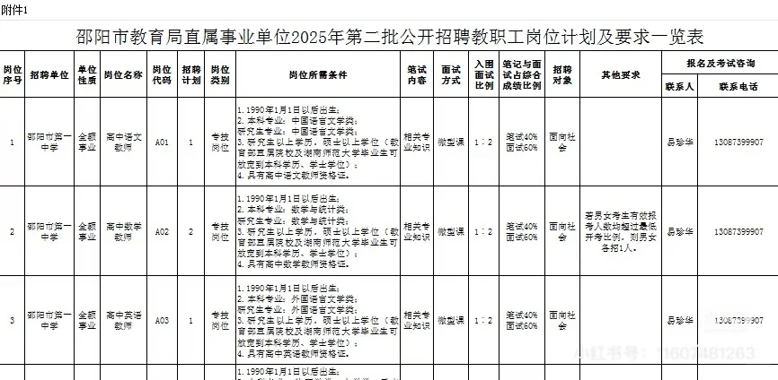 邵阳教师招聘
