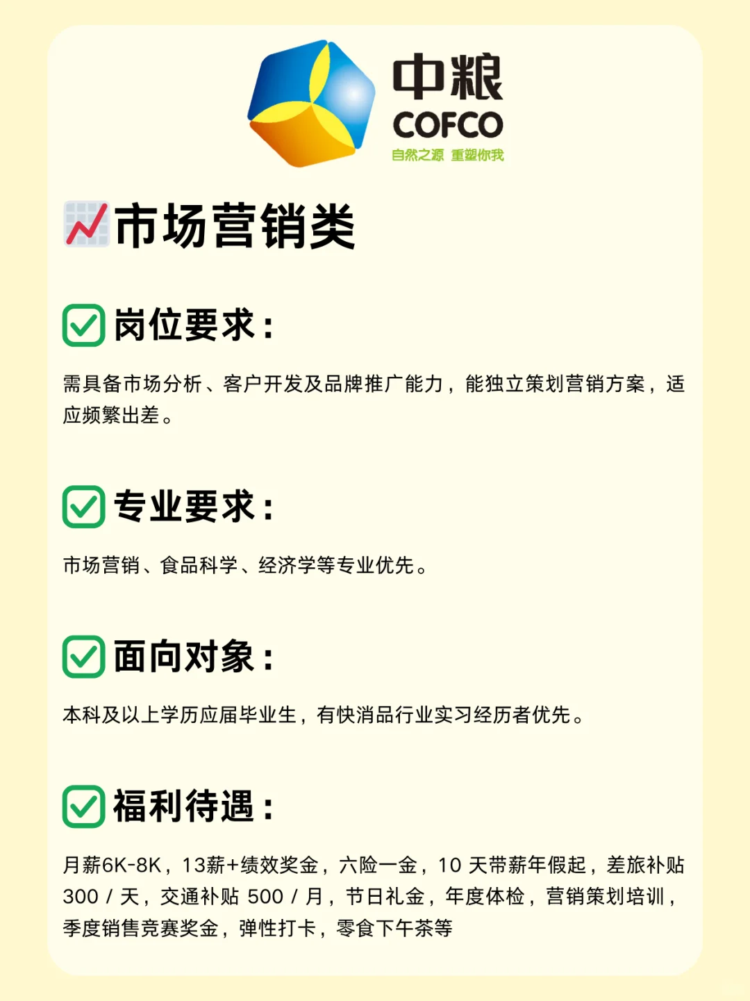 应届生必看！中粮集团招人啦，超多岗位可投