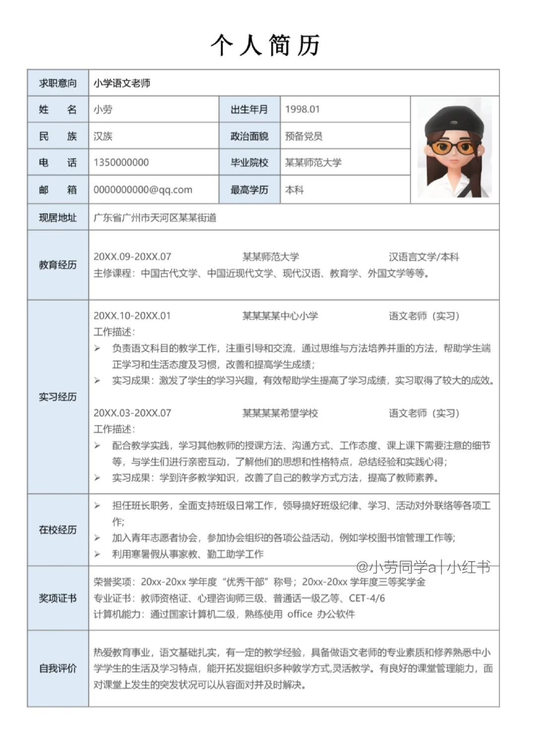 亲测！HR更喜欢这种一目了然的表格简历！！