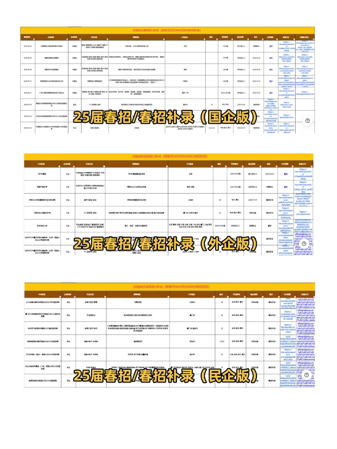 26届校招合集！内推+秋招提前批+实习