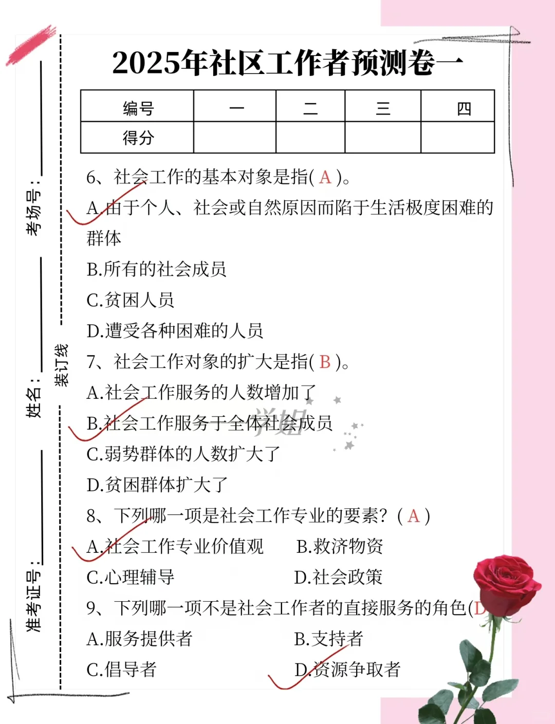 7月社区工作者，极简背诵版（3天足矣）