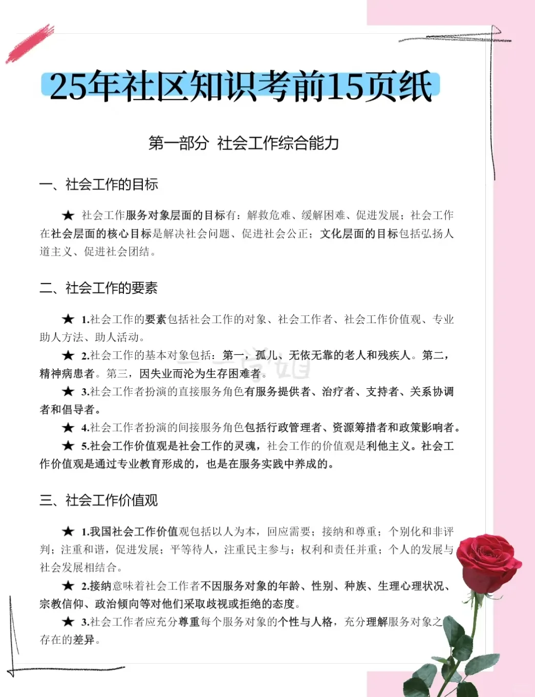 7月社区工作者，极简背诵版（3天足矣）