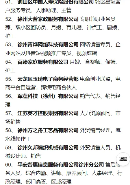 彭城一号招聘会官方公布名单了，好企业不少