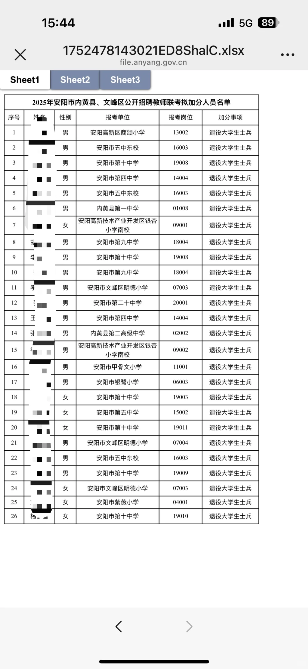 文峰区、内黄招教加分公示‼️