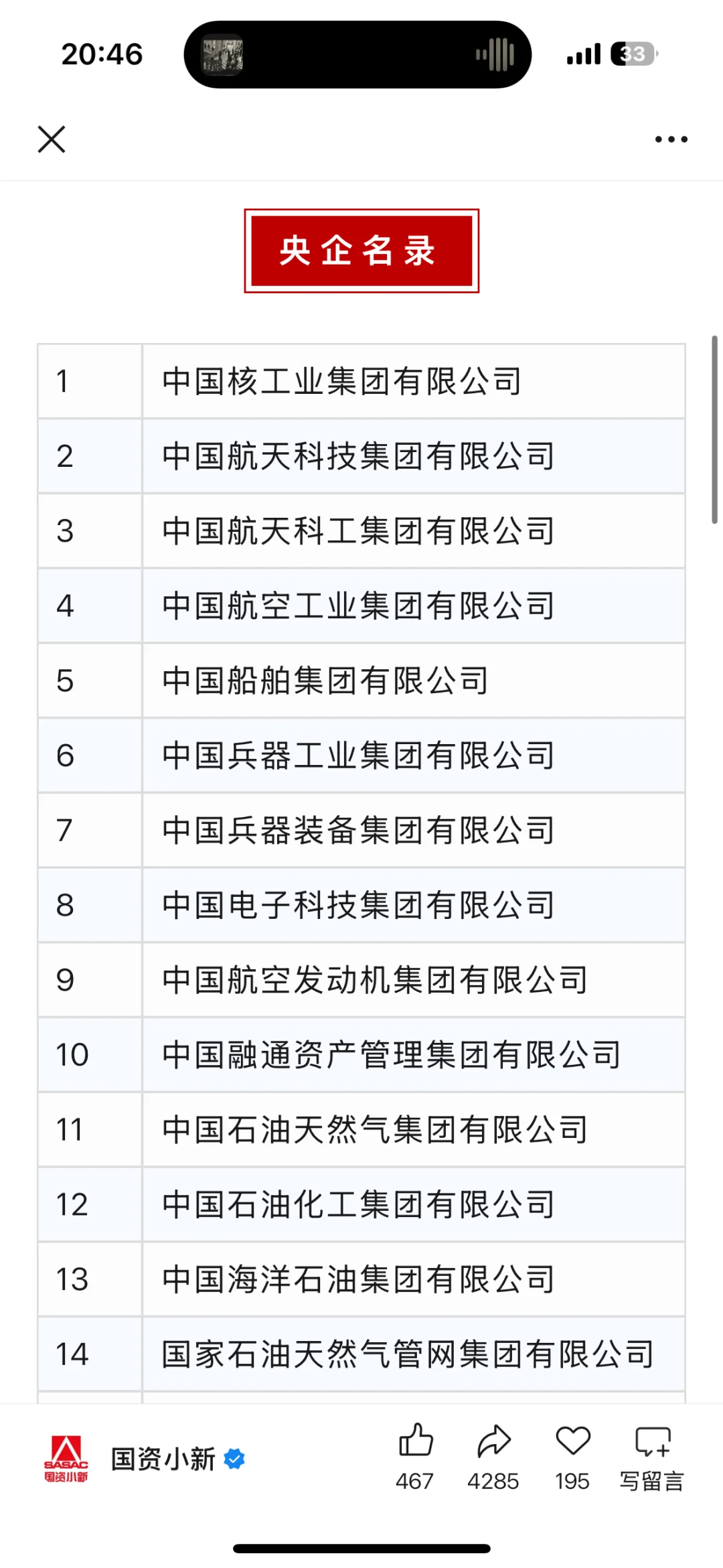 副部级央企?中国雅江集团（附央企名单）