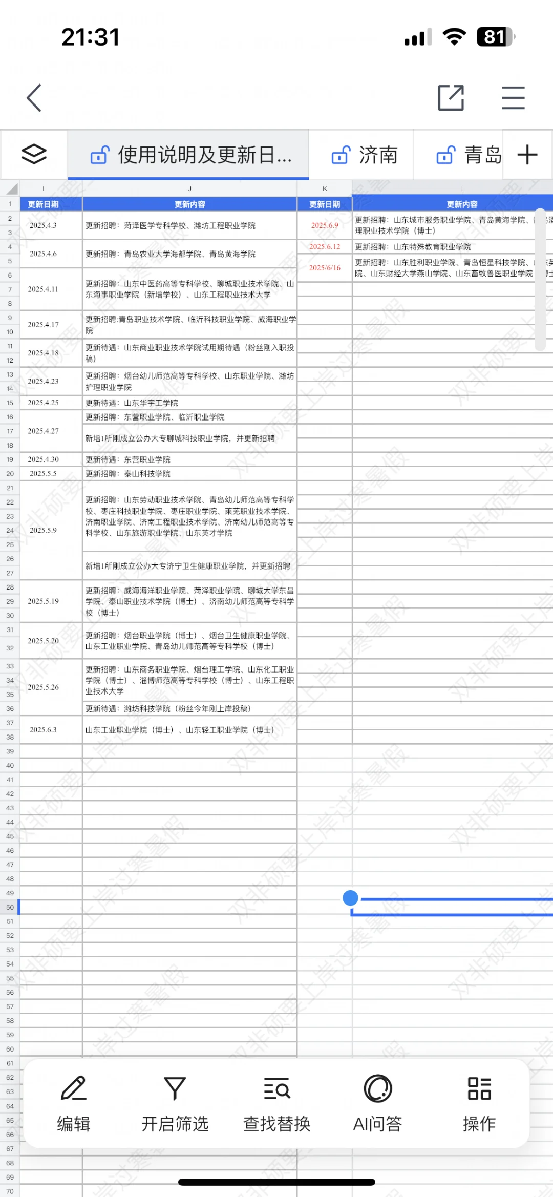 山东高校全年招聘基本上没断过,硕士进