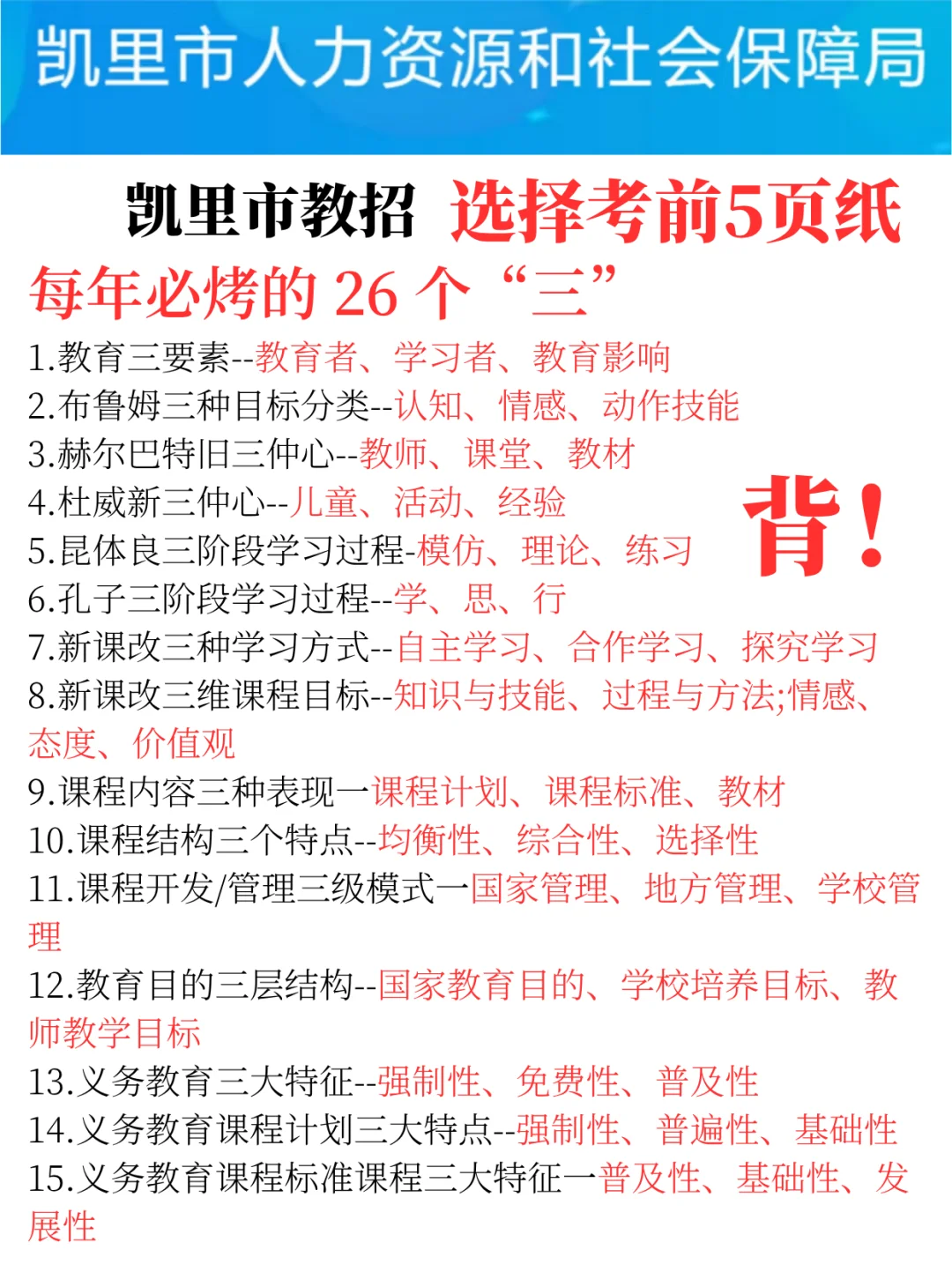 给大家普及一下，8.9凯里市教师招聘的强度！