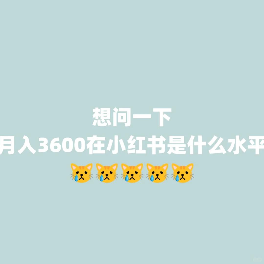 月入3600在小红书什么水平……