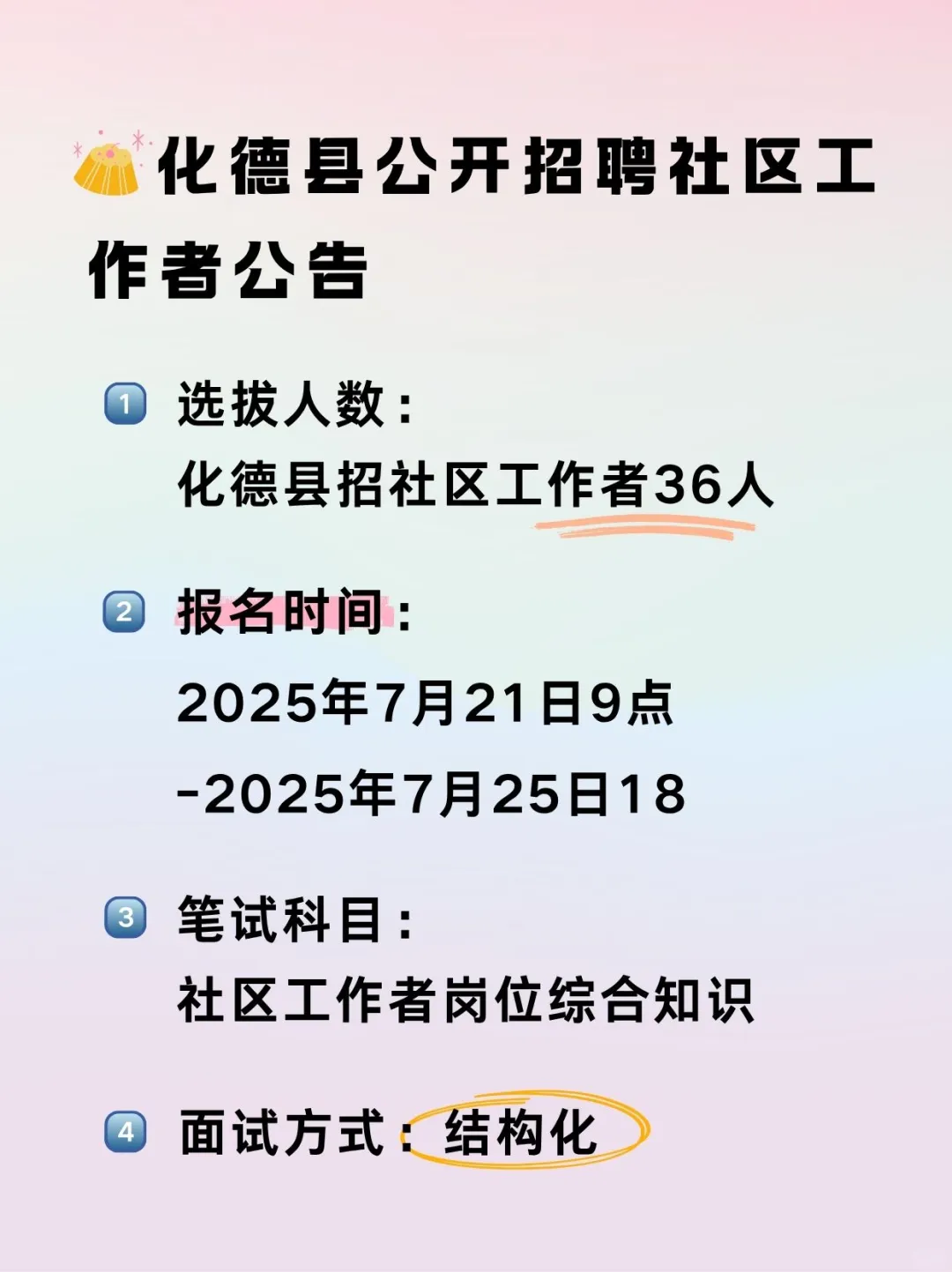 乌兰察布化德县社区工作者招聘36人