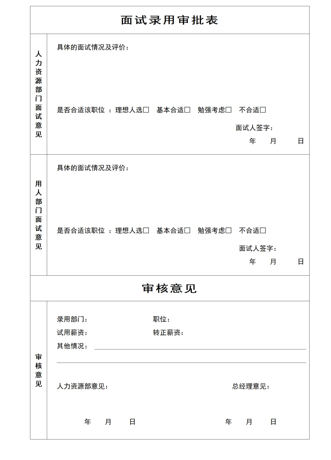 应聘求职登记表