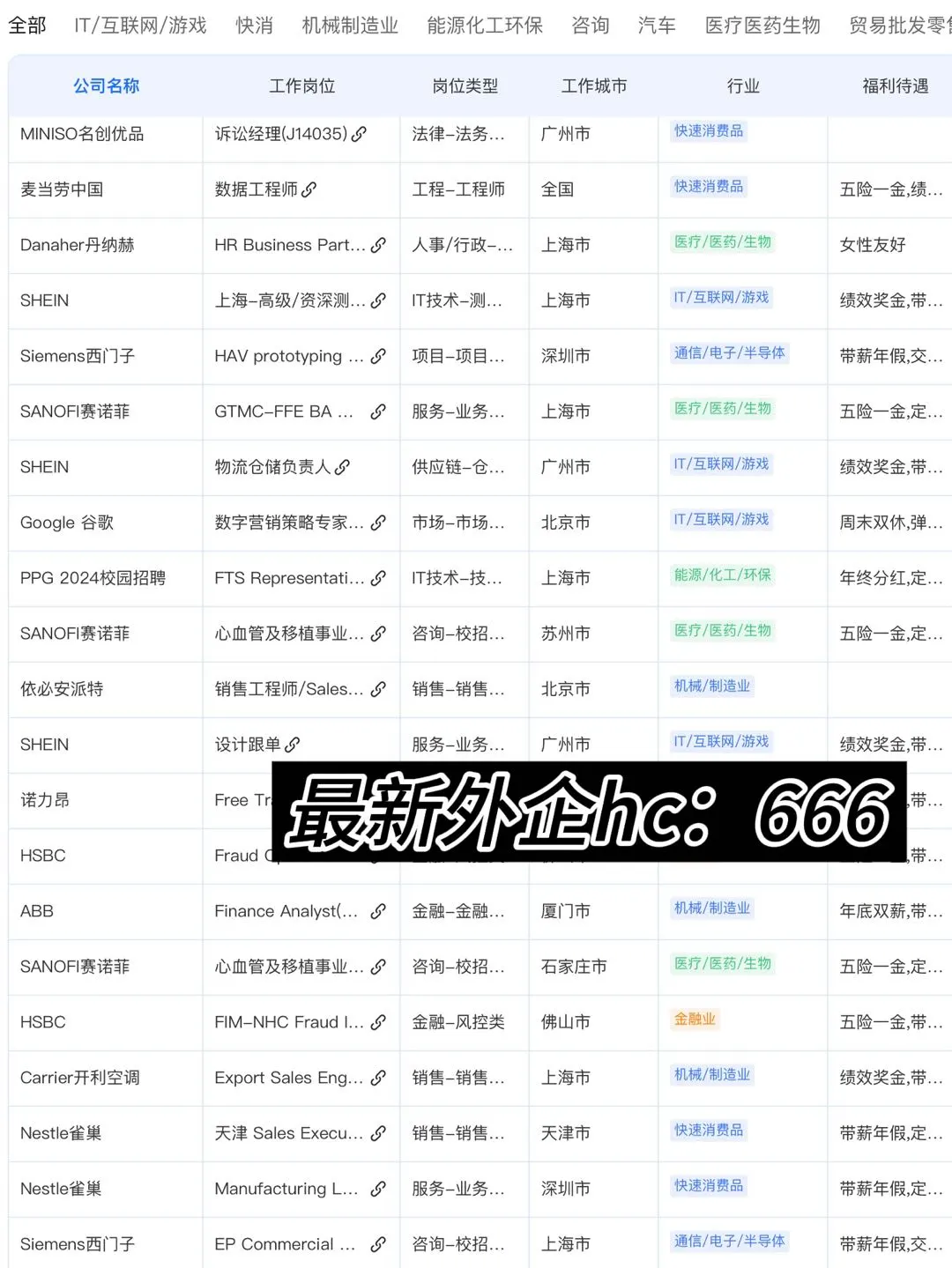 Base:深圳近期捞人的外企