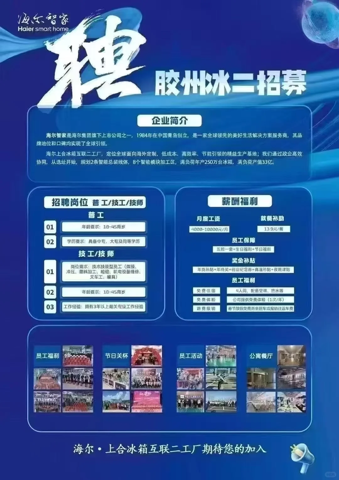 青岛海尔招聘啦！！！
