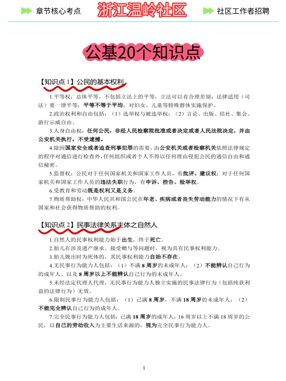 25台州温岭市社区招聘真的大放水，熬夜背吧
