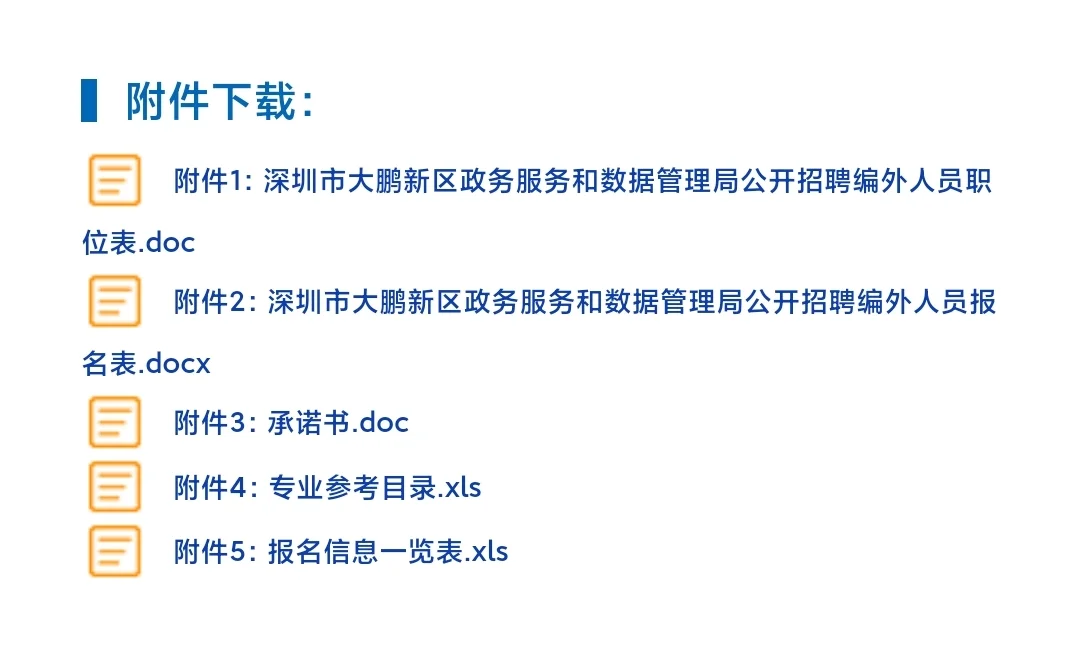 大鹏政务局招聘编外人员啦