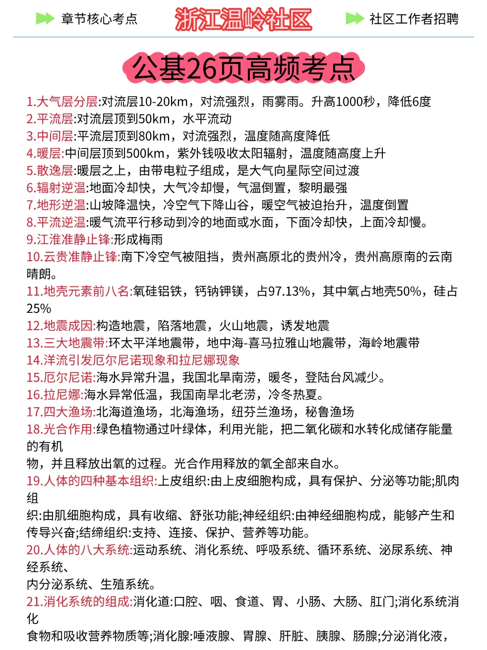 25台州温岭市社区招聘真的大放水，熬夜背吧
