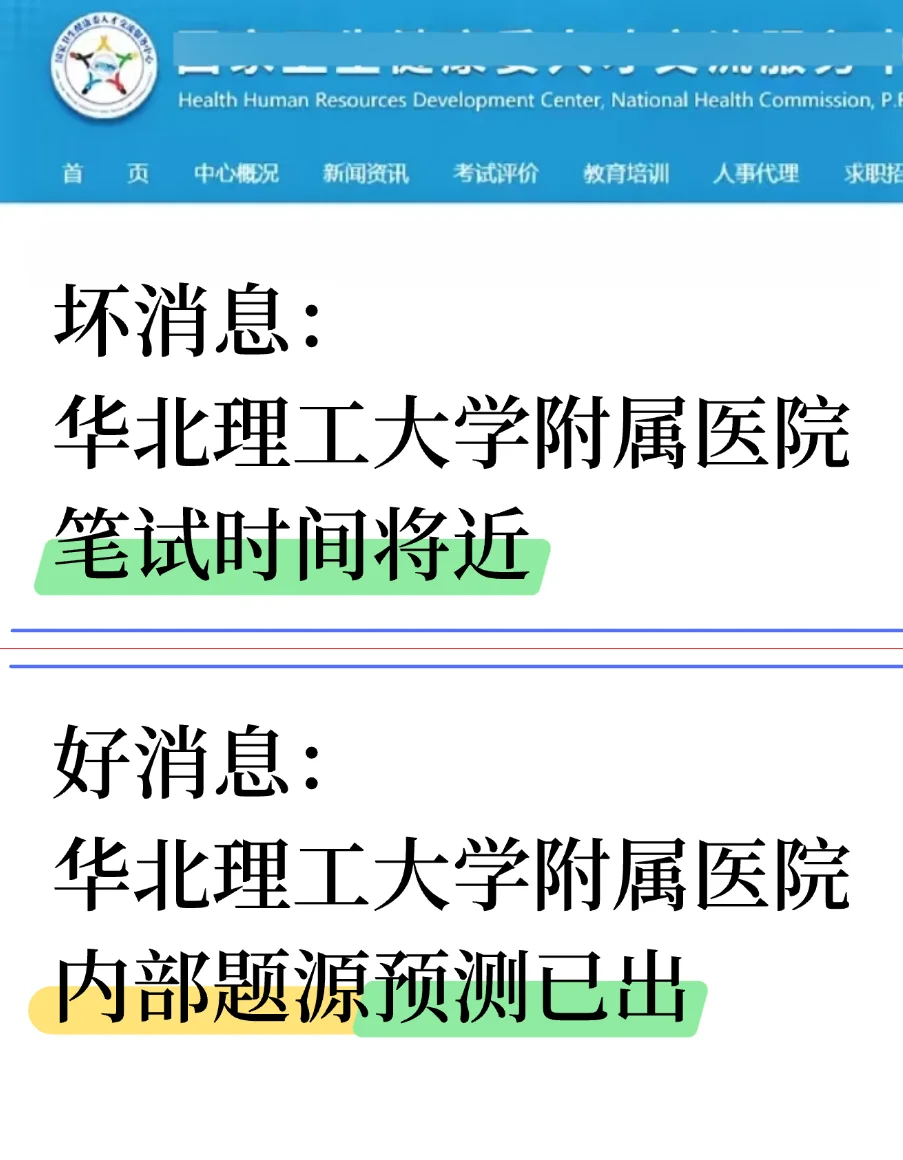 华北理工大学附属医院招聘，小道消息快背