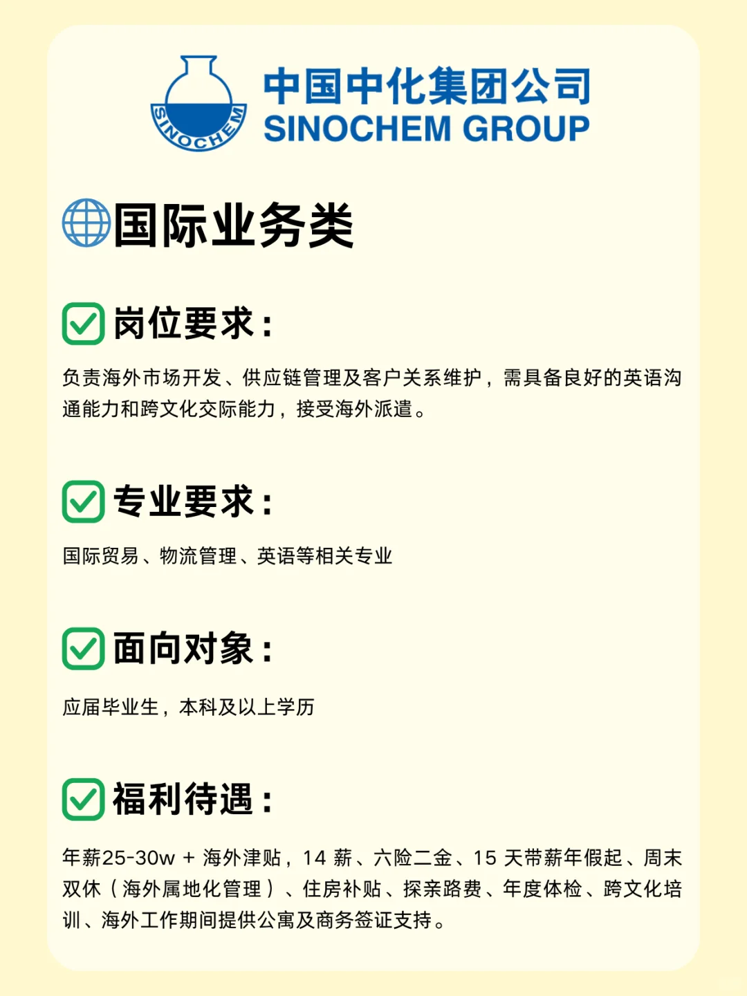 中国中化捞人啦！大量岗位放出，26届快投！