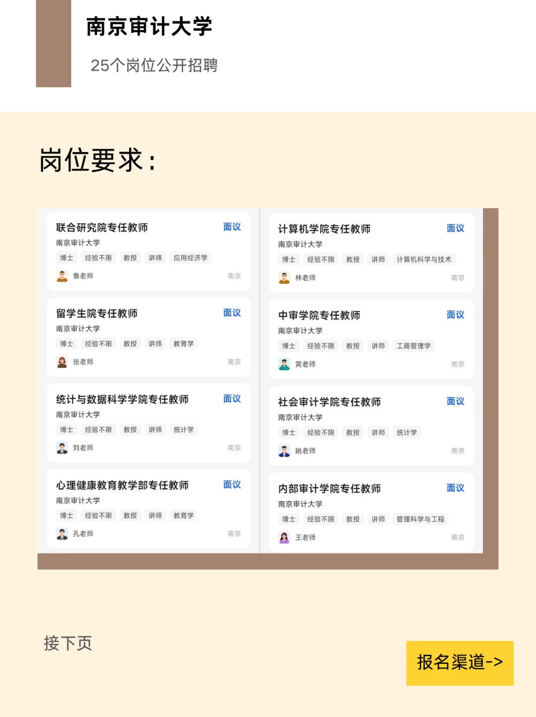 南京审计大学公开招聘25个岗位