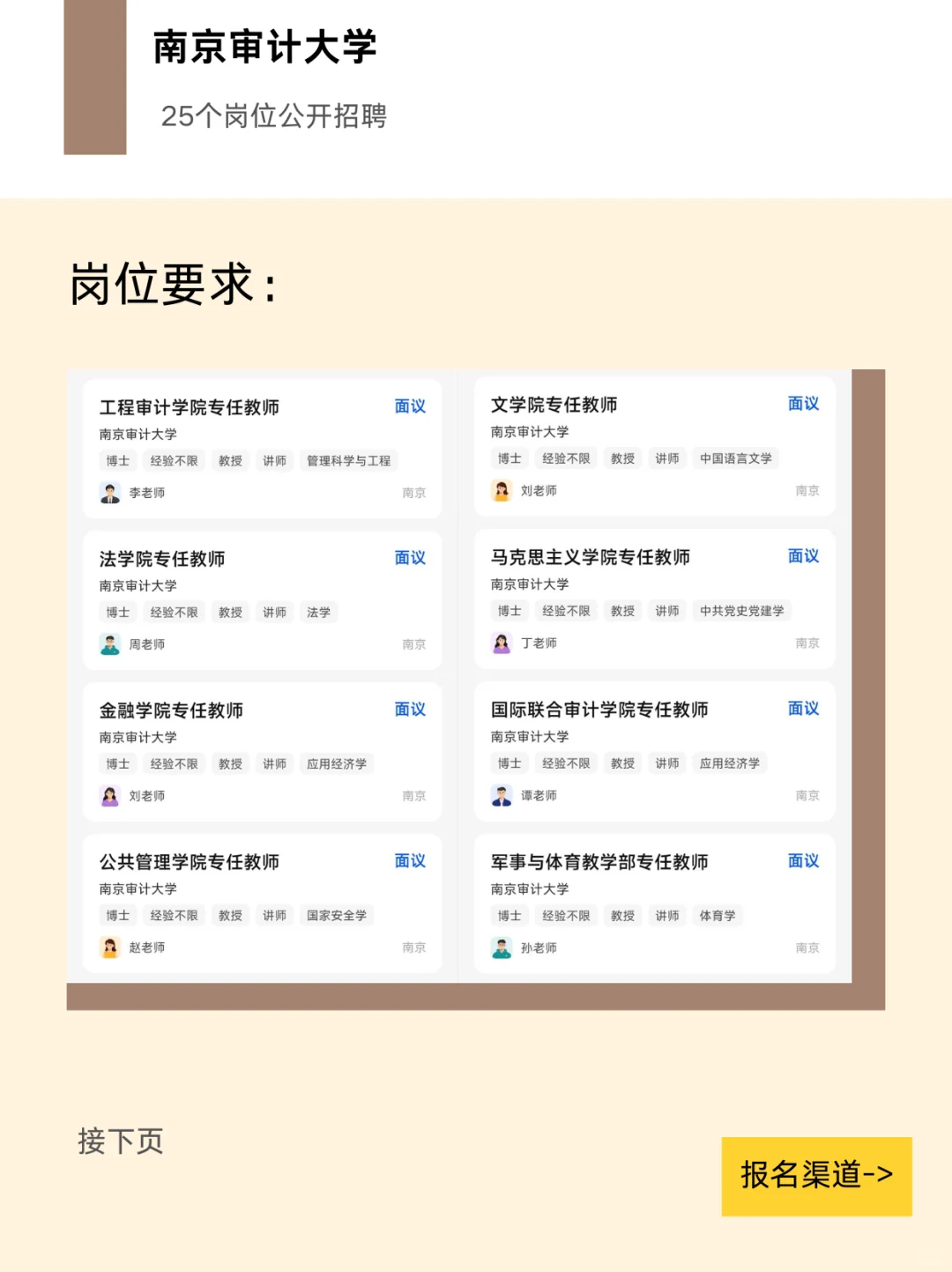 南京审计大学公开招聘25个岗位