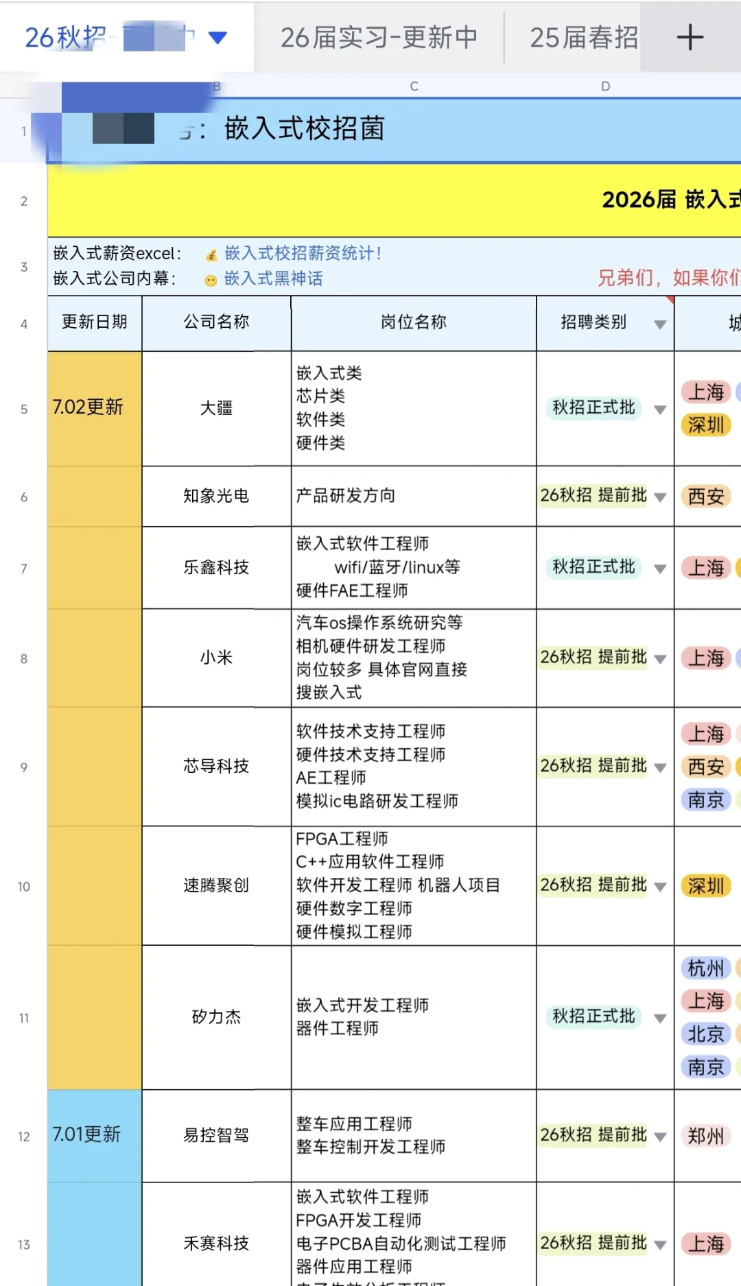 26届嵌入式找工作，秋招开始了