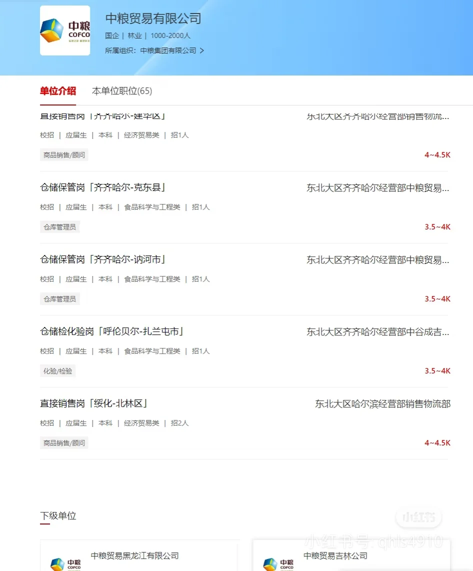 2025中粮贸易有限公司黑龙江招聘公告