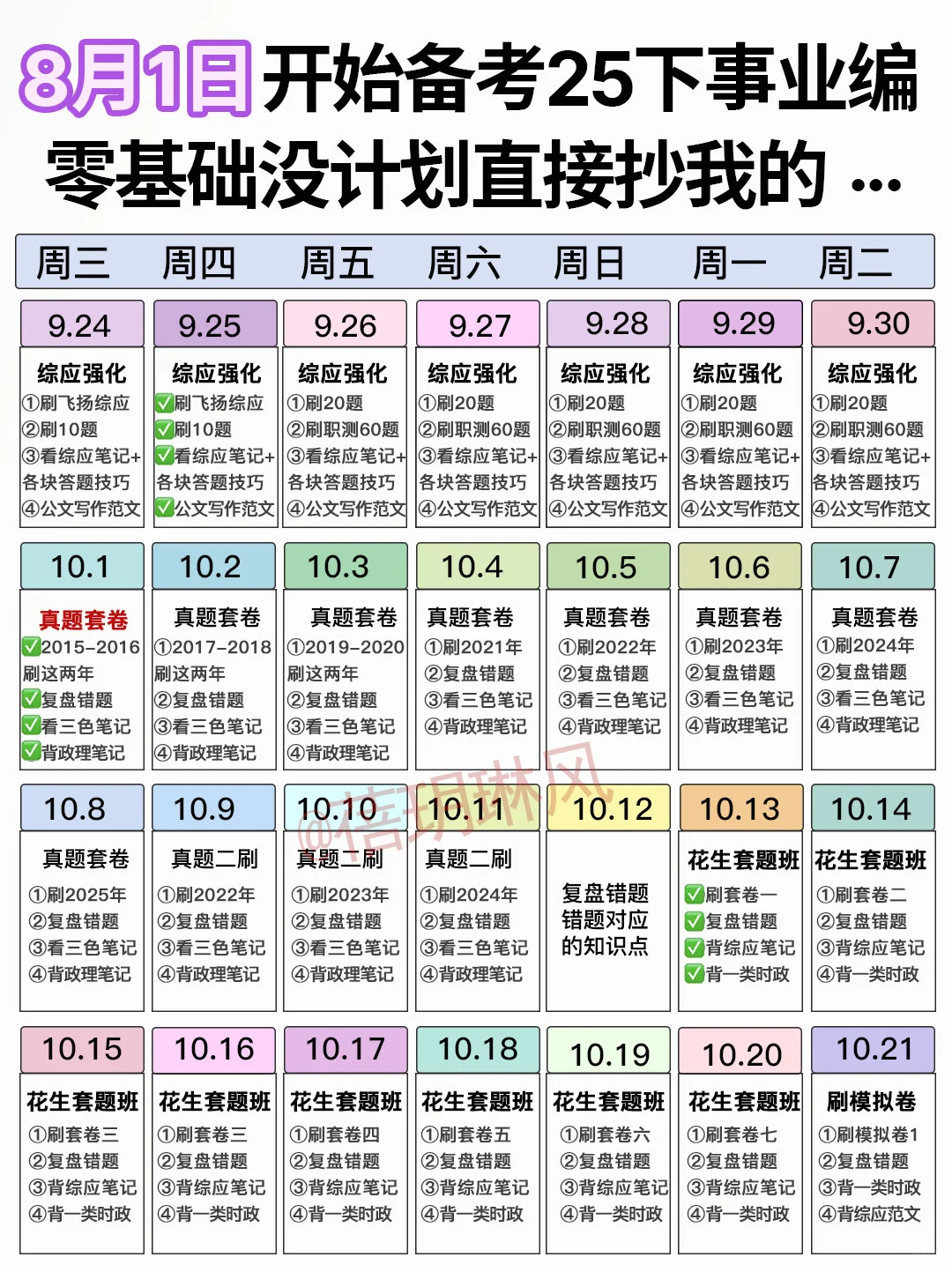 ?给大家普及下从8月备考事业编需要的强度