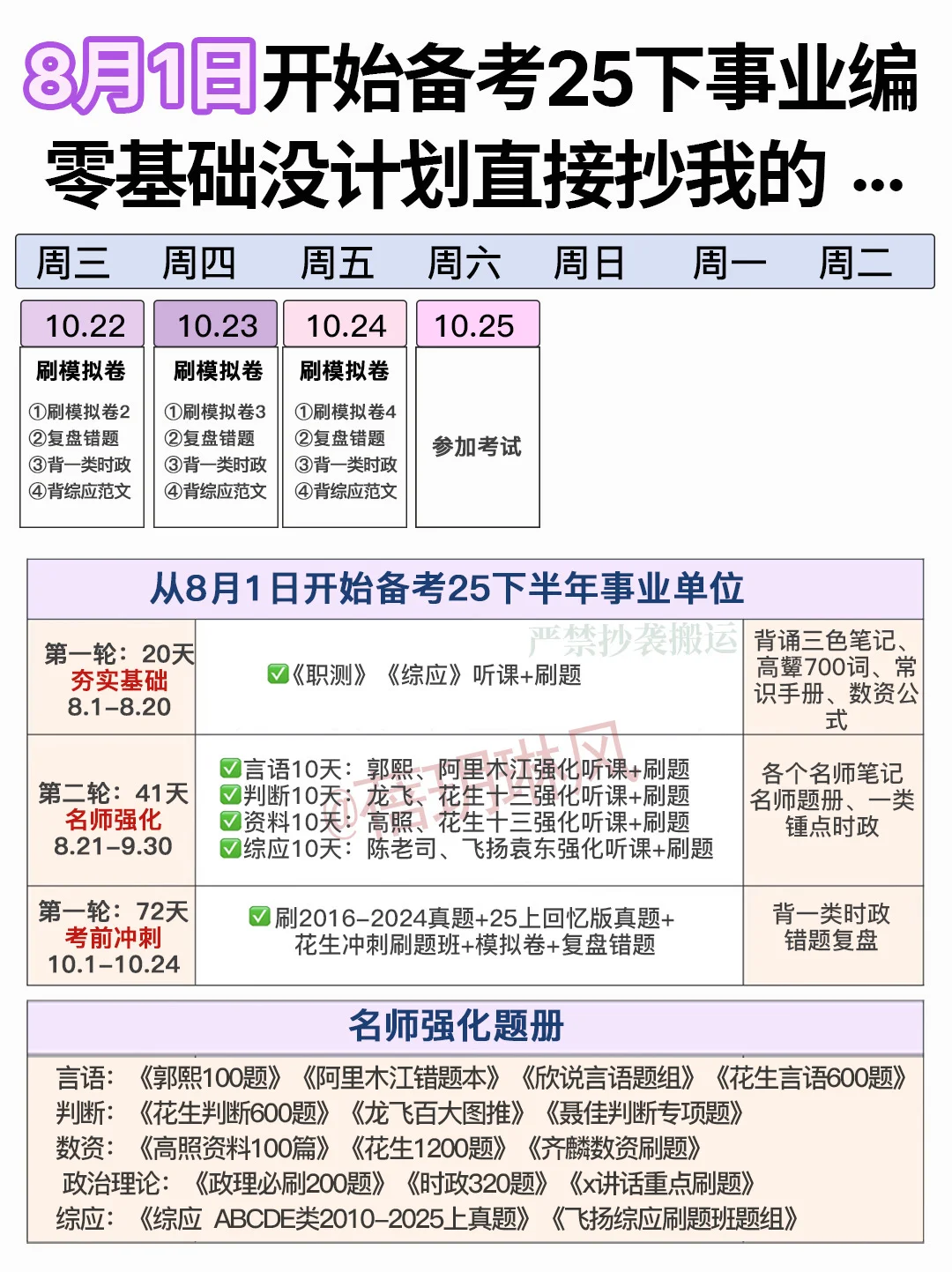 ?给大家普及下从8月备考事业编需要的强度