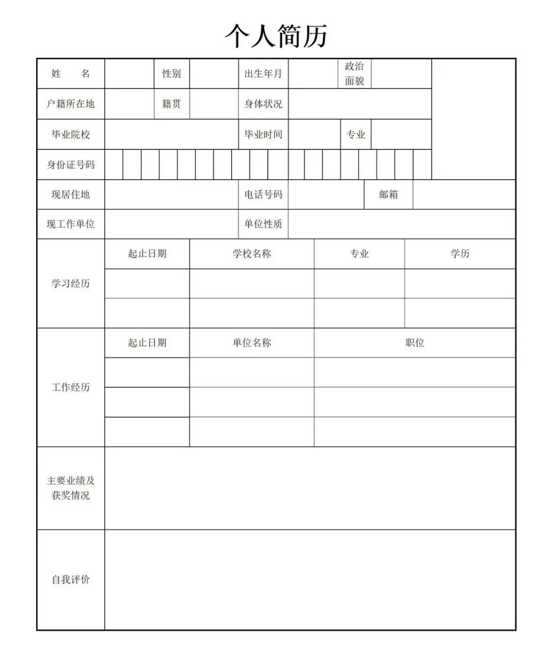 简历模板！！！抄作业！！！
