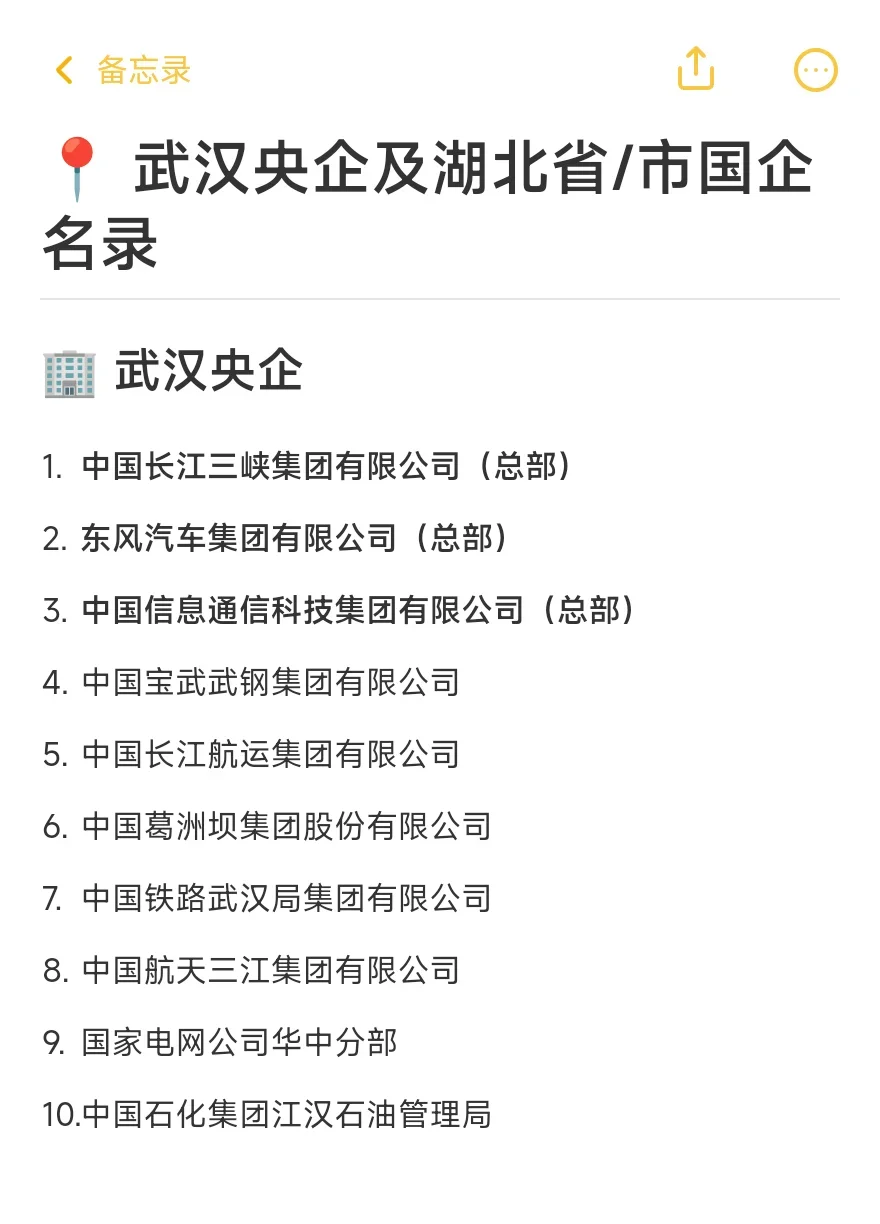 武汉–顶级央国企