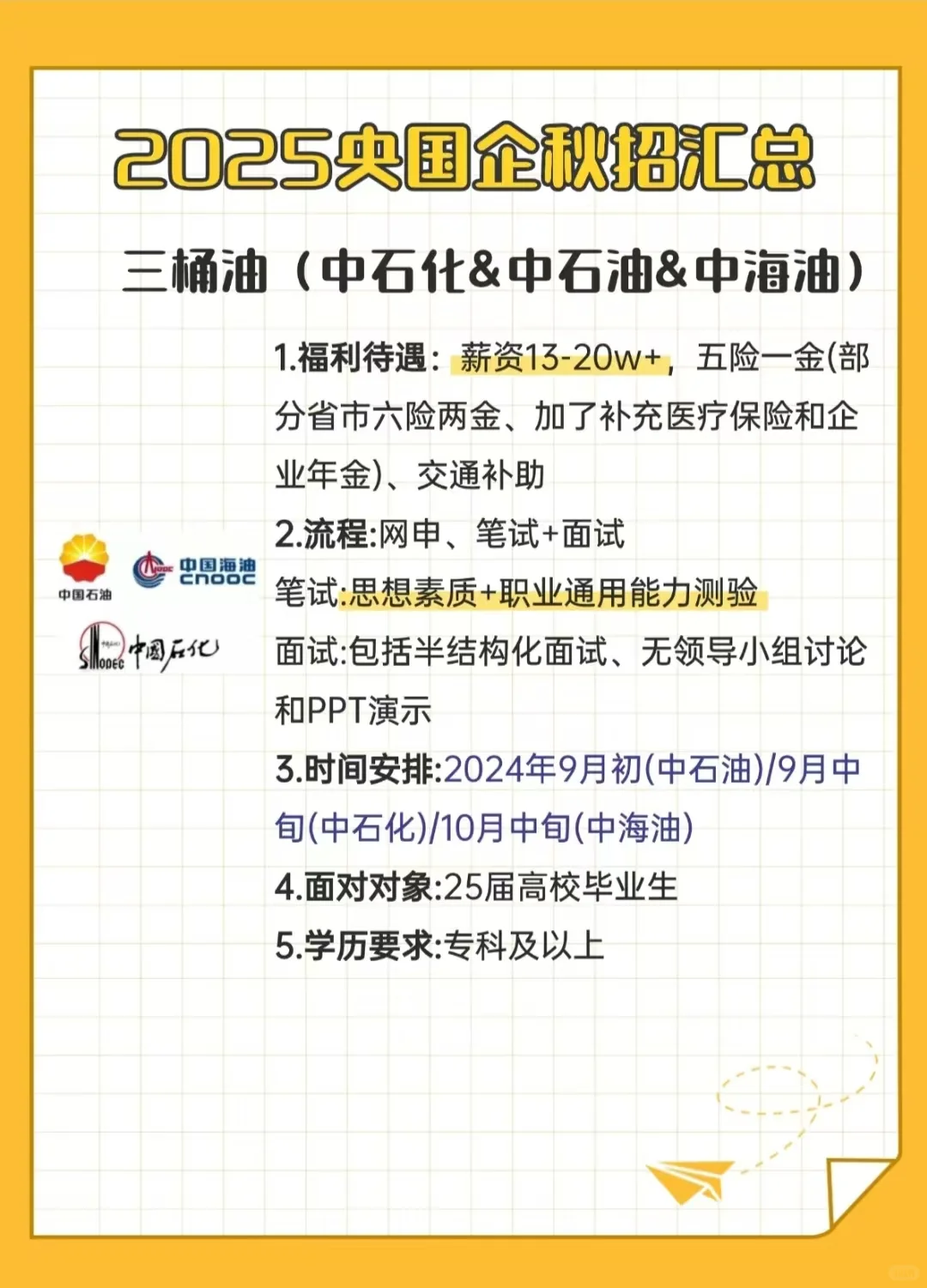 2025央国企秋招汇总