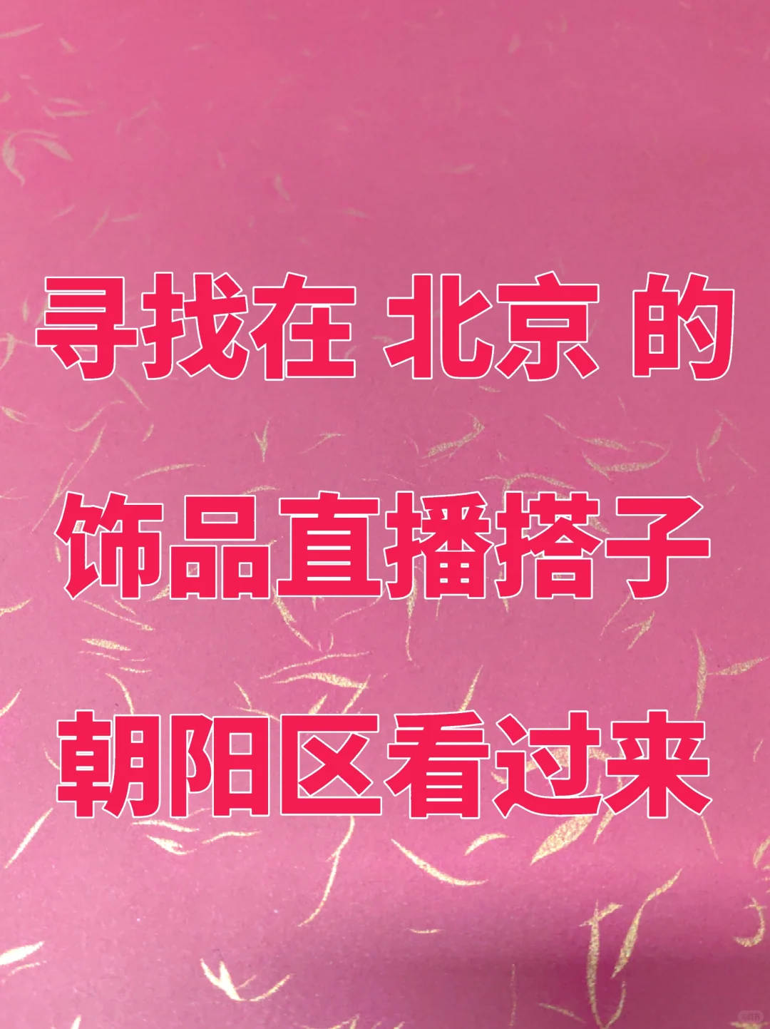✨寻找在北京的饰品搭子✨