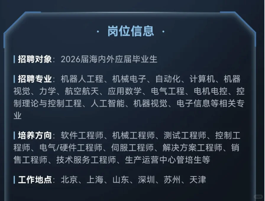 珞石机器人2026秋招，七险一金+包住宿！